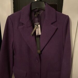 NWTs Purple wool blend two button coat.